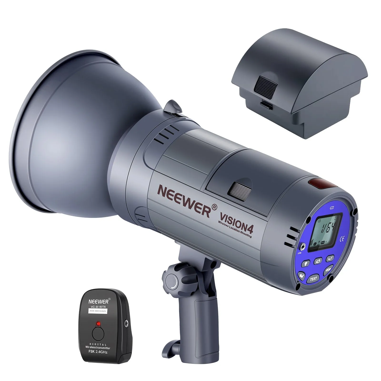 NEEWER Vision 4 300W GN60 Outdoor Studio Flash with 2.4G Wireless Trigger