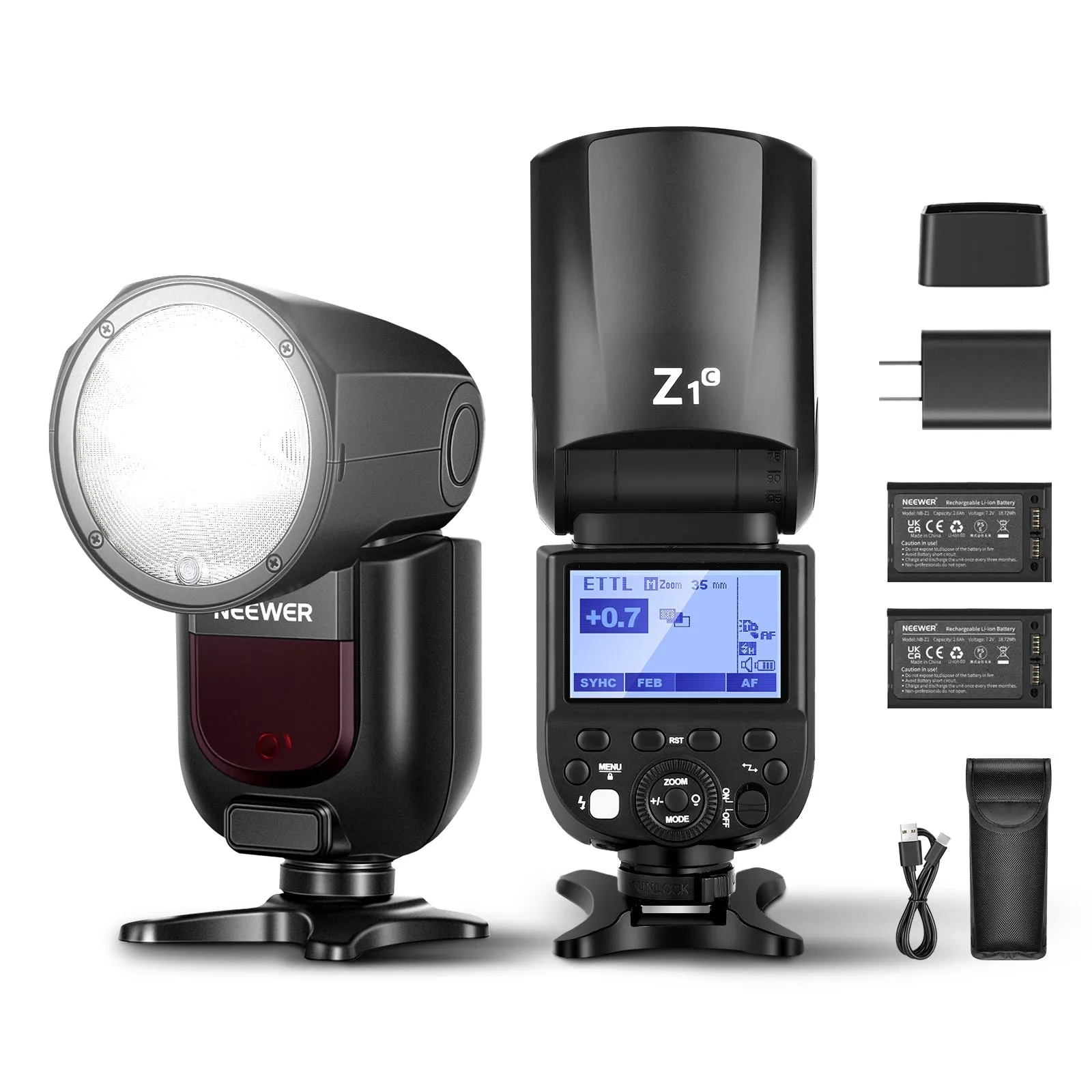 NEEWER Z1-C TTL Round Head Flash Speedlite for Canon