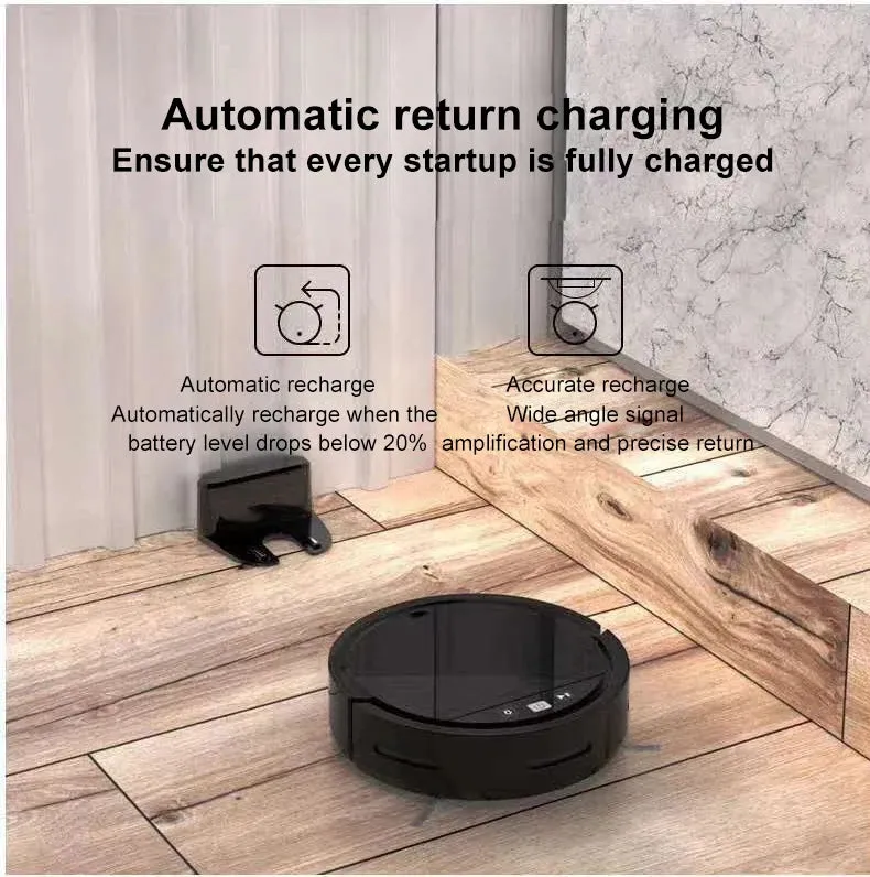 New Automatic Recharge, APP-Controlled Sweeping Robot with Integrated Suction