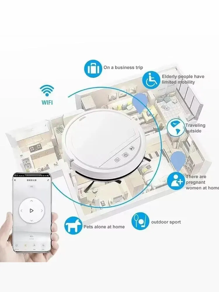 New Automatic Recharge, APP-Controlled Sweeping Robot with Integrated Suction