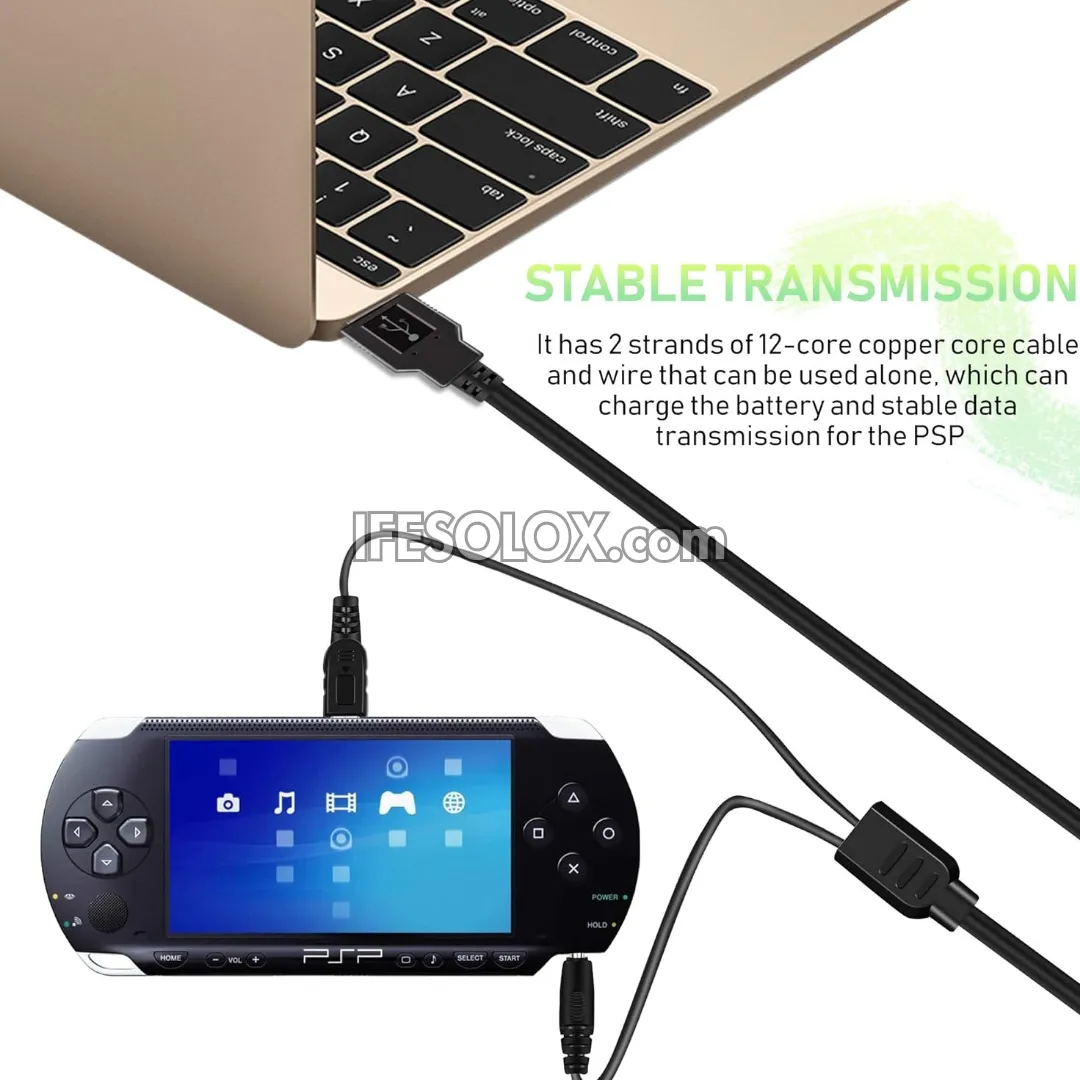 Portable 2-in-1 USB Data Cable and Charging Cable for Sony PSP 1000, 2000, 3000 and PS3 Controllers