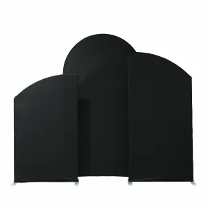 Spandex Arch Covers for Heavy Duty Chiara Frame Backdrop 3pc/set - Black