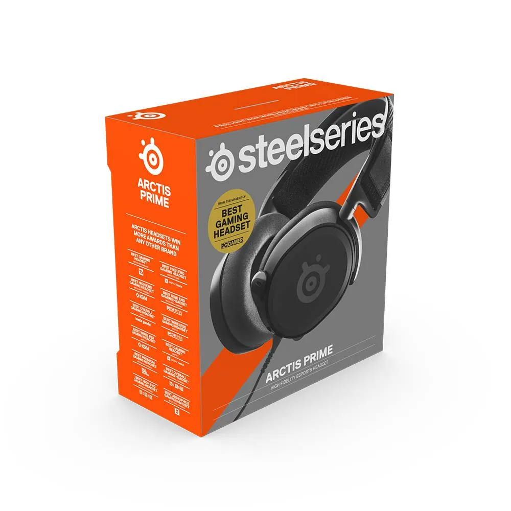 SteelSeries Arctis Prime Hi-Fidelity Wired Gaming Headset 3.5mm Analog Hi-Res Speaker Driver Headphone 61487