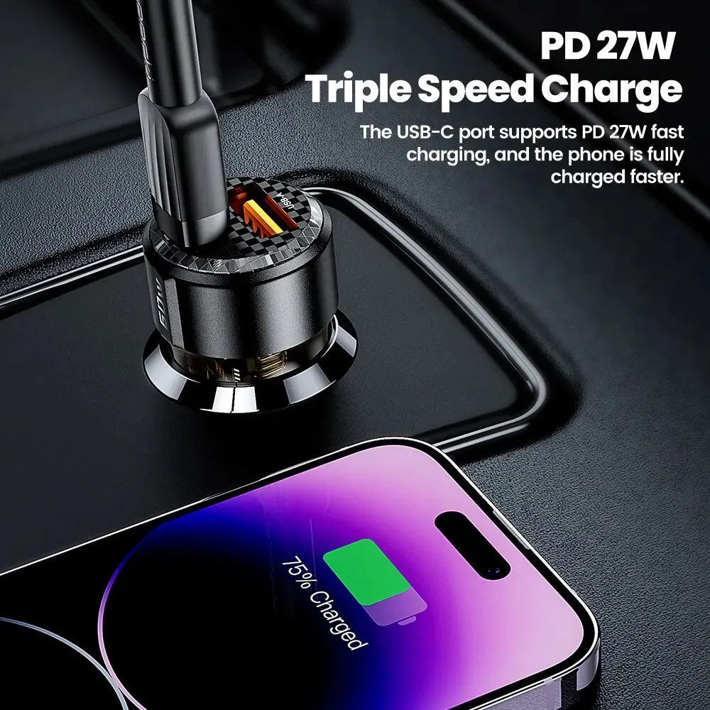 Toocki 60W Car Charger with 30W Quick Charge - Transparent Case PD 27W