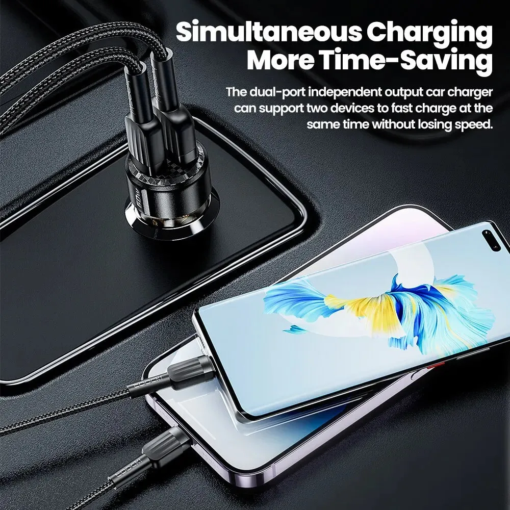 Toocki 60W Car Charger with 30W Quick Charge - Transparent Case PD 27W