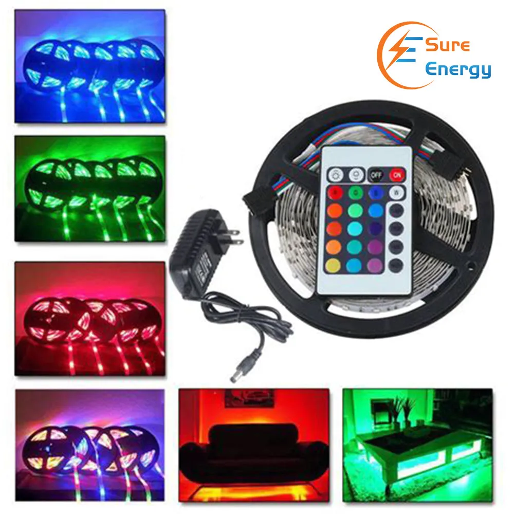 Ultra-Bright LED Strip Kit- 5 meter RGB IP65, IR remote, Plug & Play UK PS, No Lead or Mercury