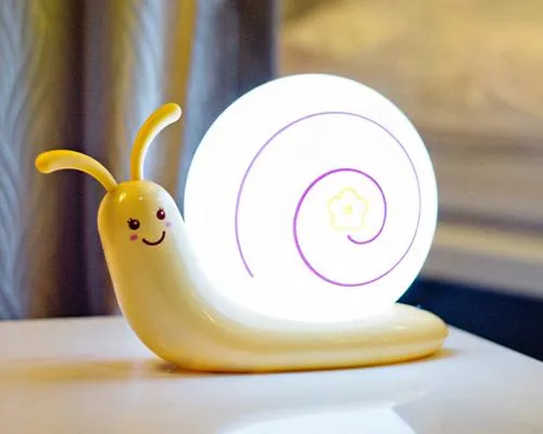 USB Rechargeable LED Night Light for Kids - Yellow Snail