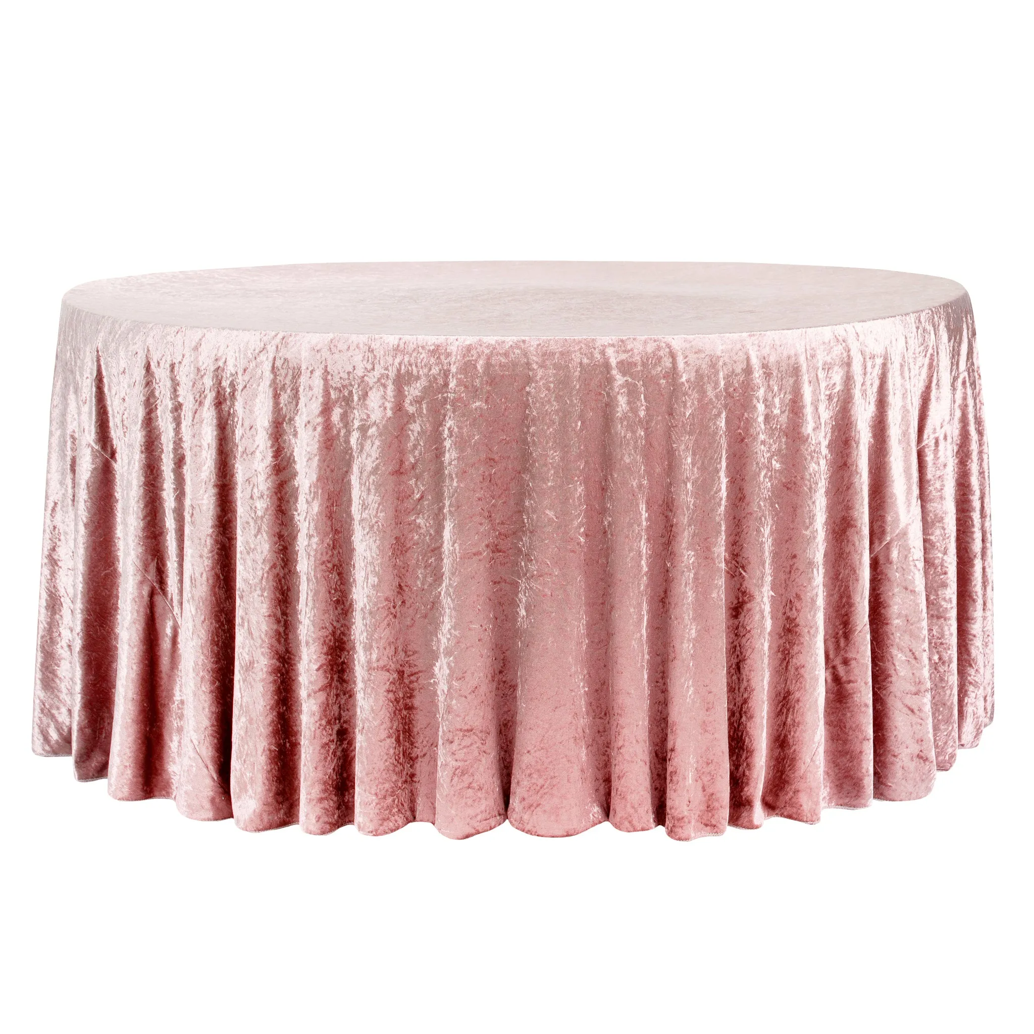 Velvet 132" Round Tablecloth - Dusty Rose/Mauve