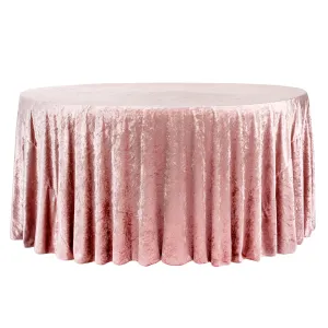 Velvet 132" Round Tablecloth - Dusty Rose/Mauve