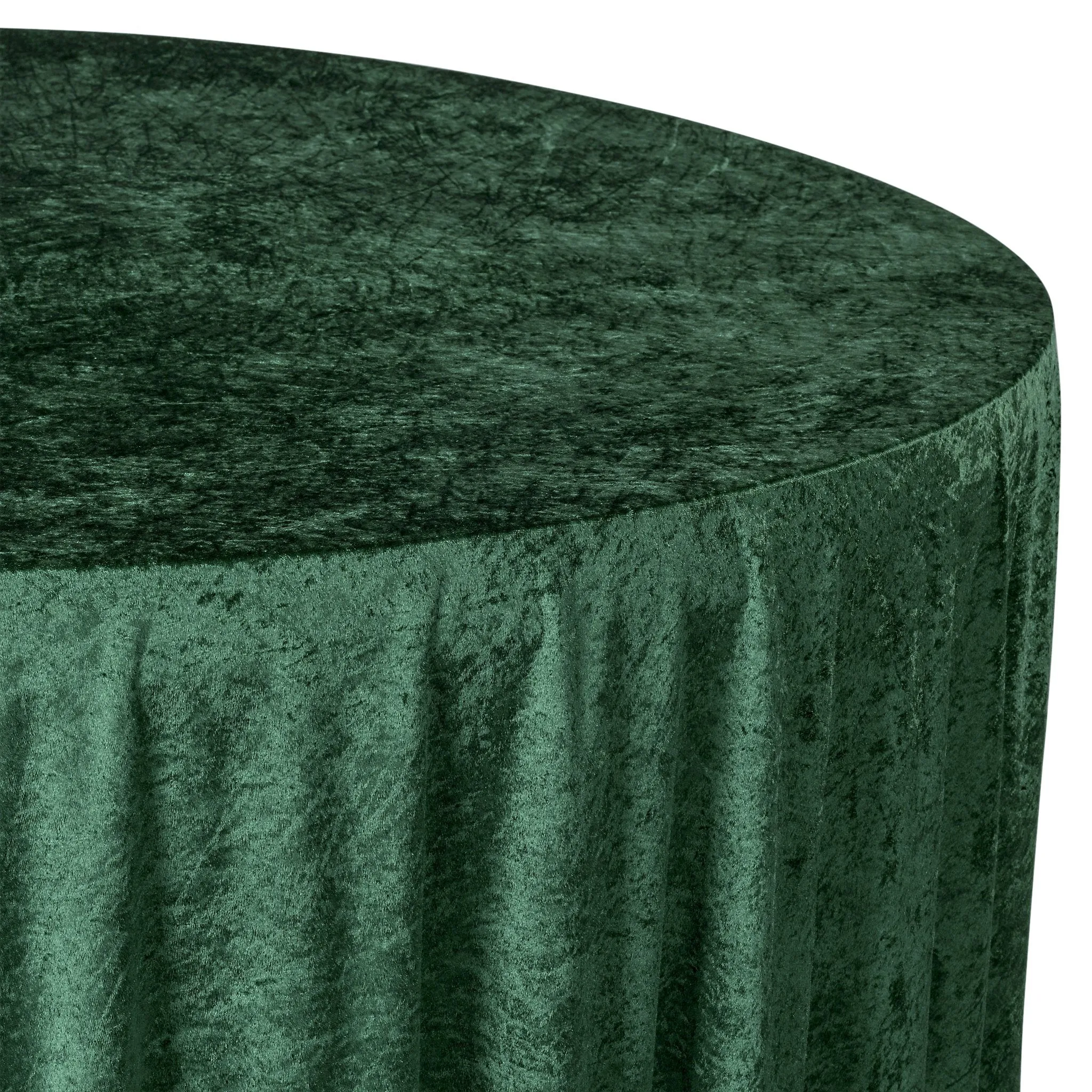 Velvet 132" Round Tablecloth - Emerald Green