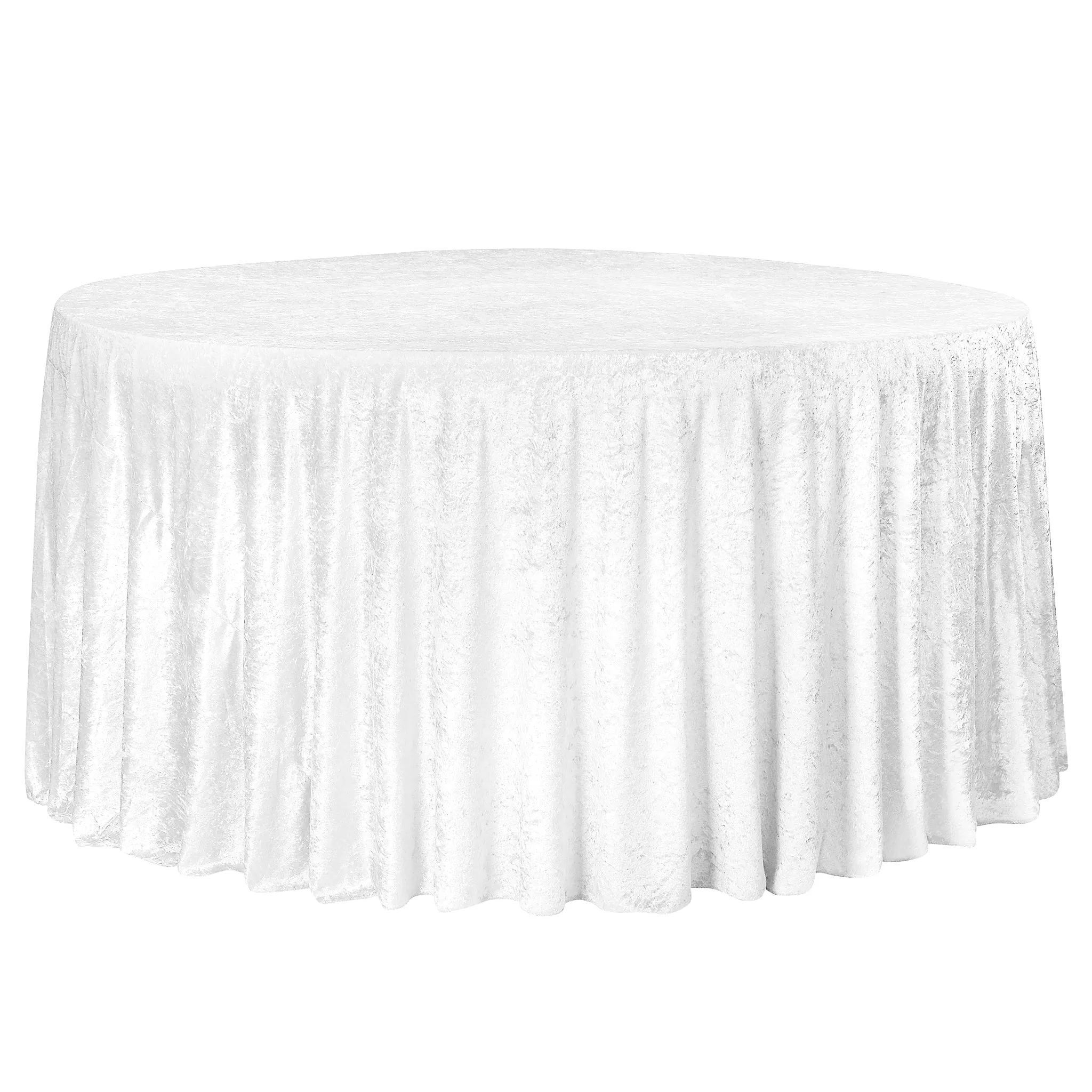 Velvet 132" Round Tablecloth - White