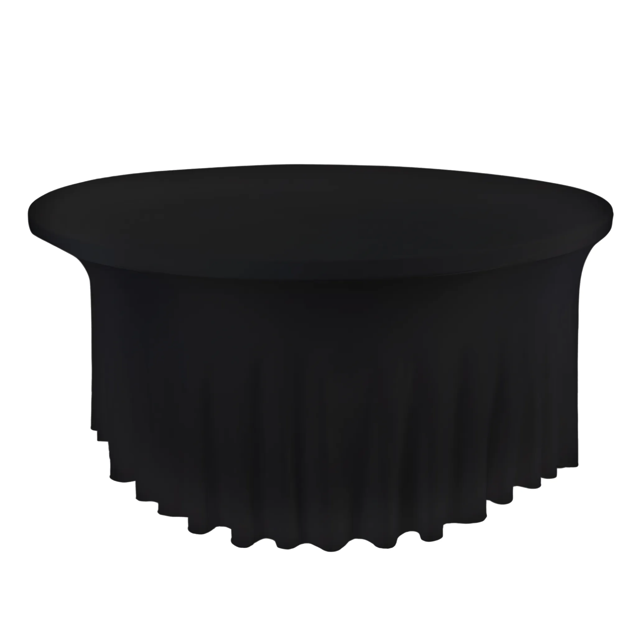 Wavy Spandex Table Cover 5ft Round - Black