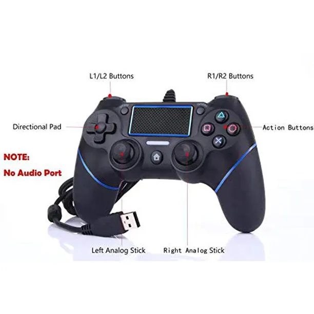 Wired Gaming Controller for PS4 with BOLT AXTION Bundle