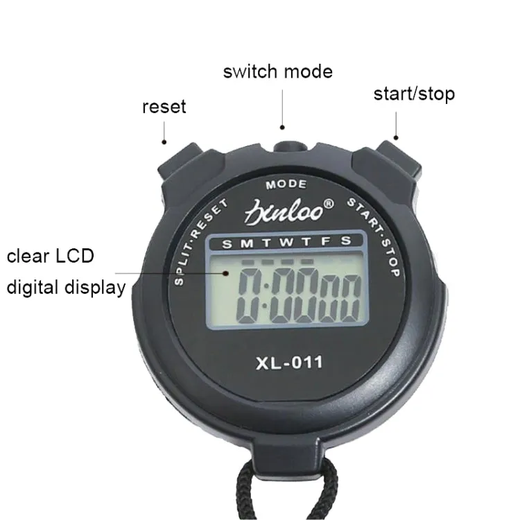 XINLOO XL-011 Display Single Memory Stopwatch Running Fitness Training Electronic Timer(Red)